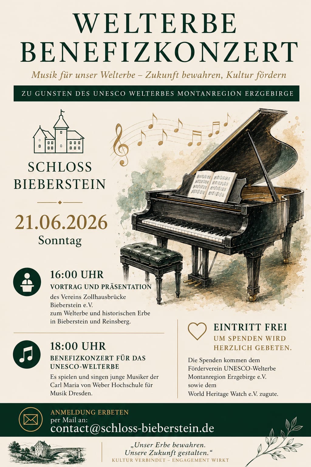 Benefizkonzert und Vortrag im Schloss Bieberstein